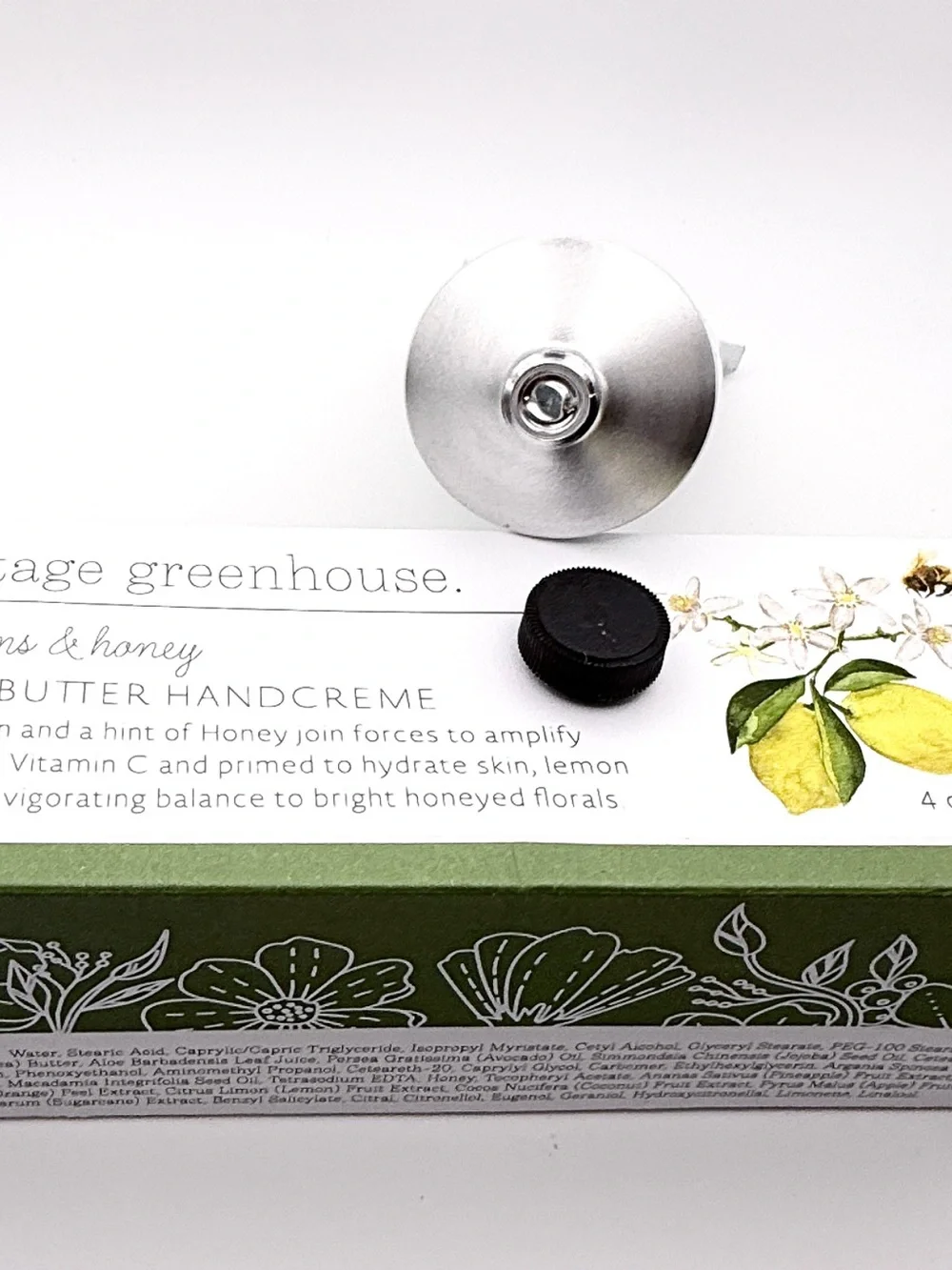 The Cottage Greenhouse Lemon Blooms & Honey Handcreme 4 oz NIB Margot Elena